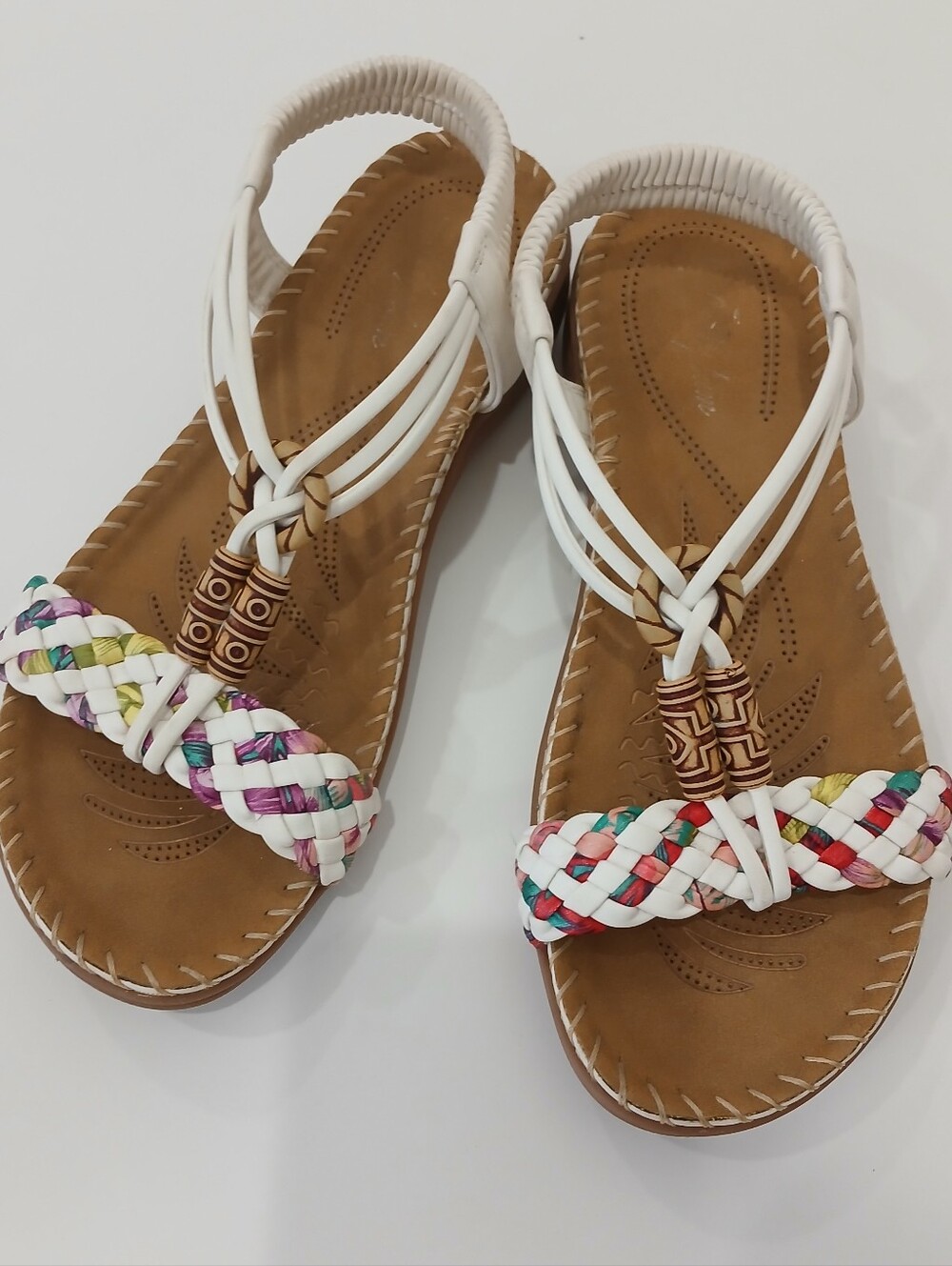 LITTLEPLUM Boho Braided  Arch support Sole Multi Coloured Sandals    Sz 37 ( 7 )